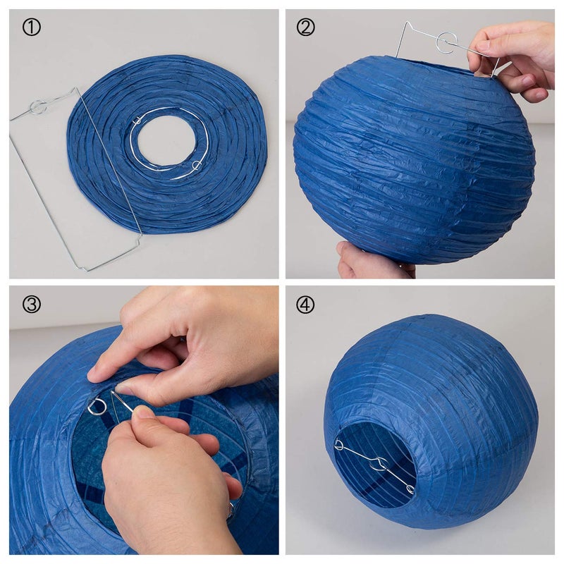 LIHAO Blue Paper Lanterns for Graduation Decorations Classroom Graduation Party Graduation Cap Weddings Birthdays 10PCS - Image 2